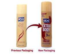 VO5 bottle displayed on neutral shelf for everyday styling.