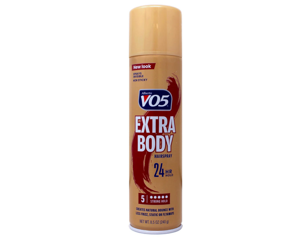 Nozzle of Alberto VO5 Hairspray Extra Body for quick, even application.