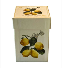 Alchimia Lemon Citron boxed soap set with three round bars, ideal for gifting.