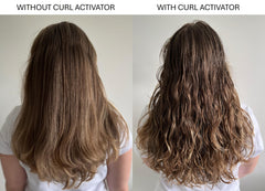 Application of Alcove Curl Activator between hands before styling
