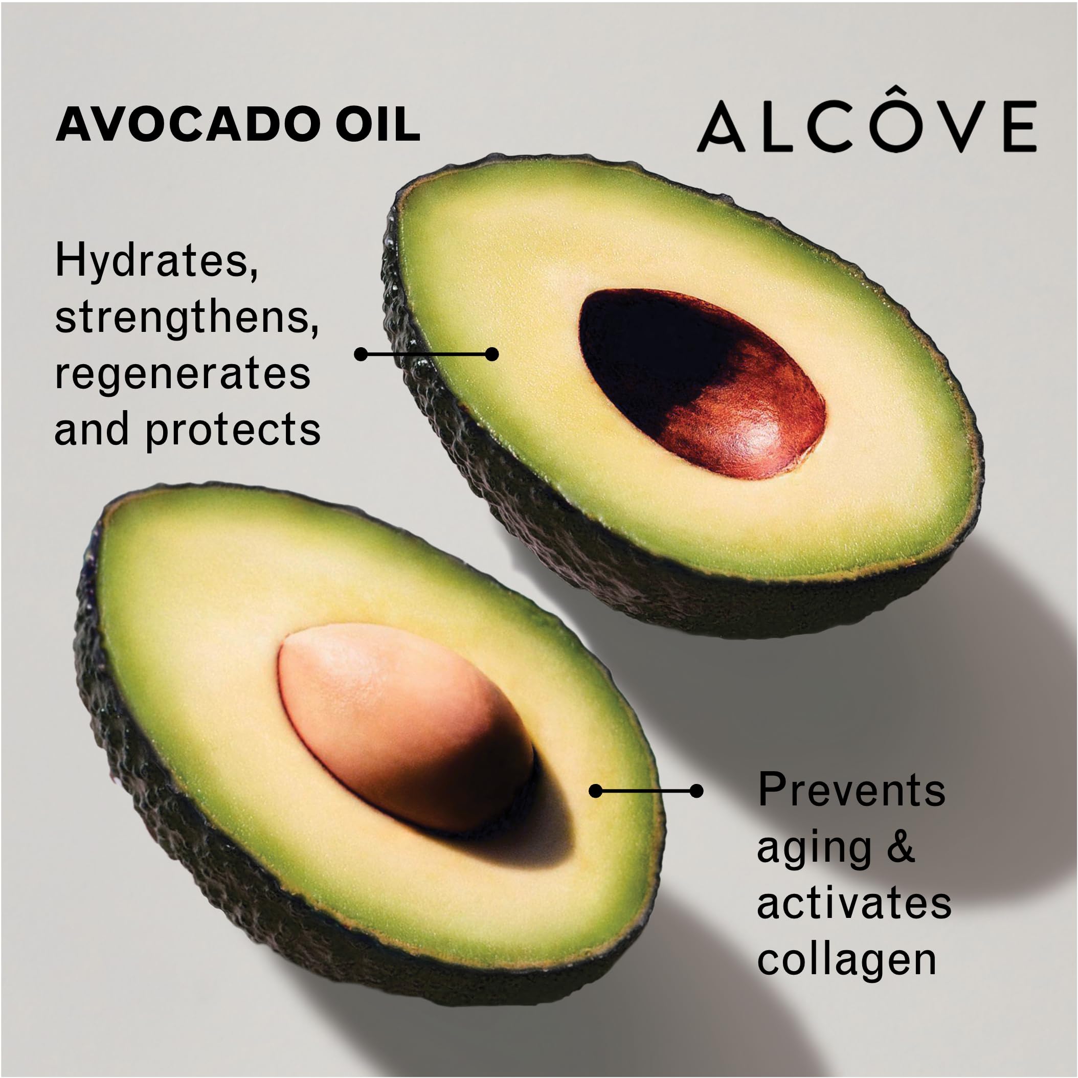 Alcove Serum on split ends smooths frizz and ends