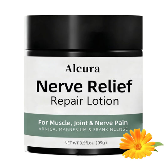 Alcura Nerve Cream calendula bottle with smooth glide for daily comfort.