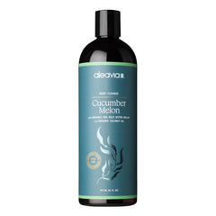 Aleavia Body Cleanse bottle with cucumber-melon scent for gentle hydration and balance