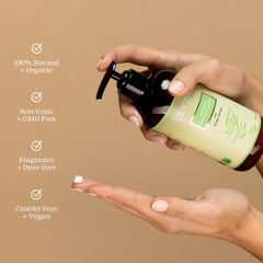 Aleavia Unscented Prebiotic Body Lotion ingredients close-up emphasizes natural plant-based nourishment.