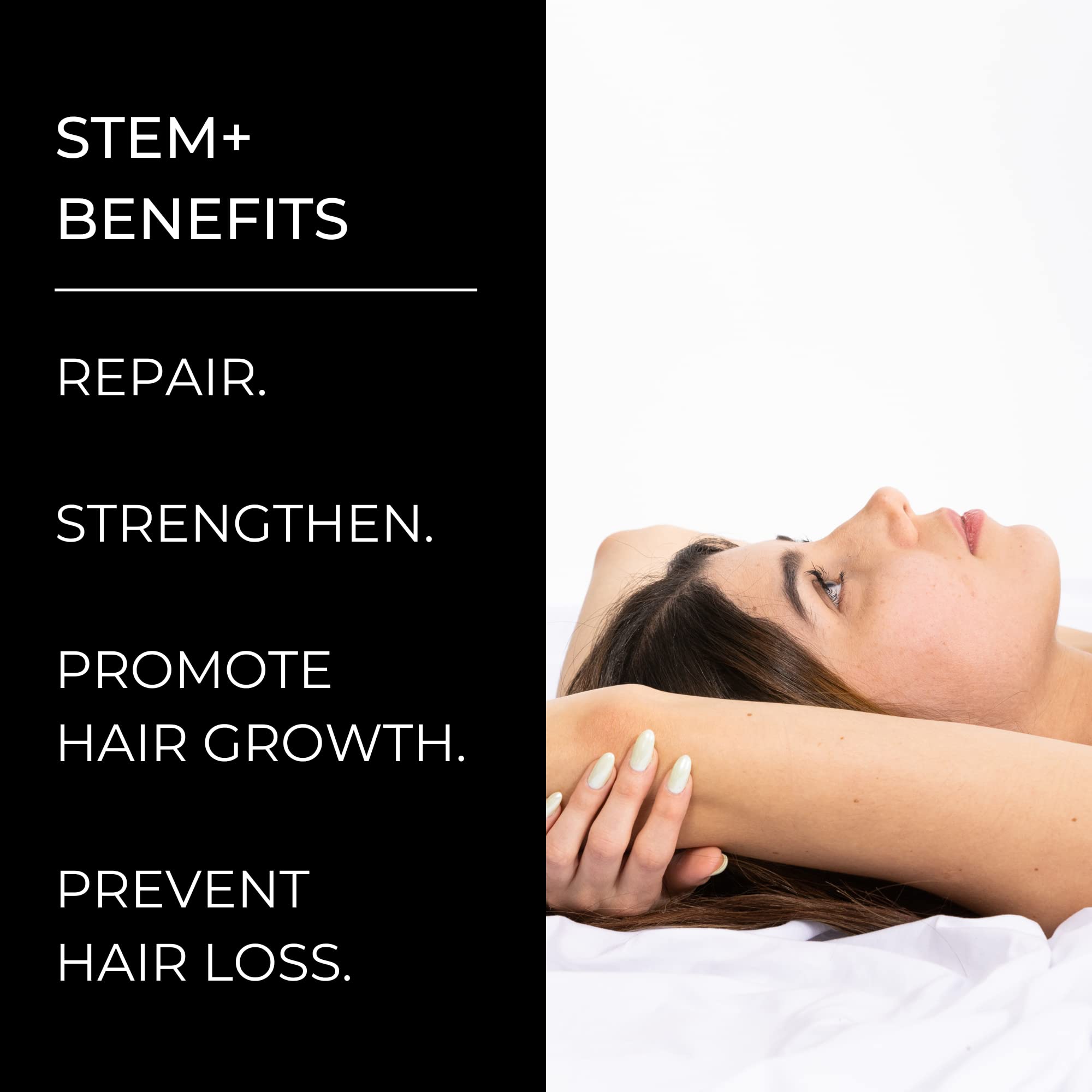 Alevai Stem+ Conditioner hair strand closeup emphasizing smoothness
