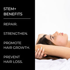 Alevai Stem+ Conditioner hair strand closeup emphasizing smoothness