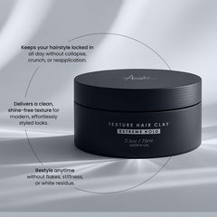 Alex Costa Hair Clay with shea butter nourishes scalp.