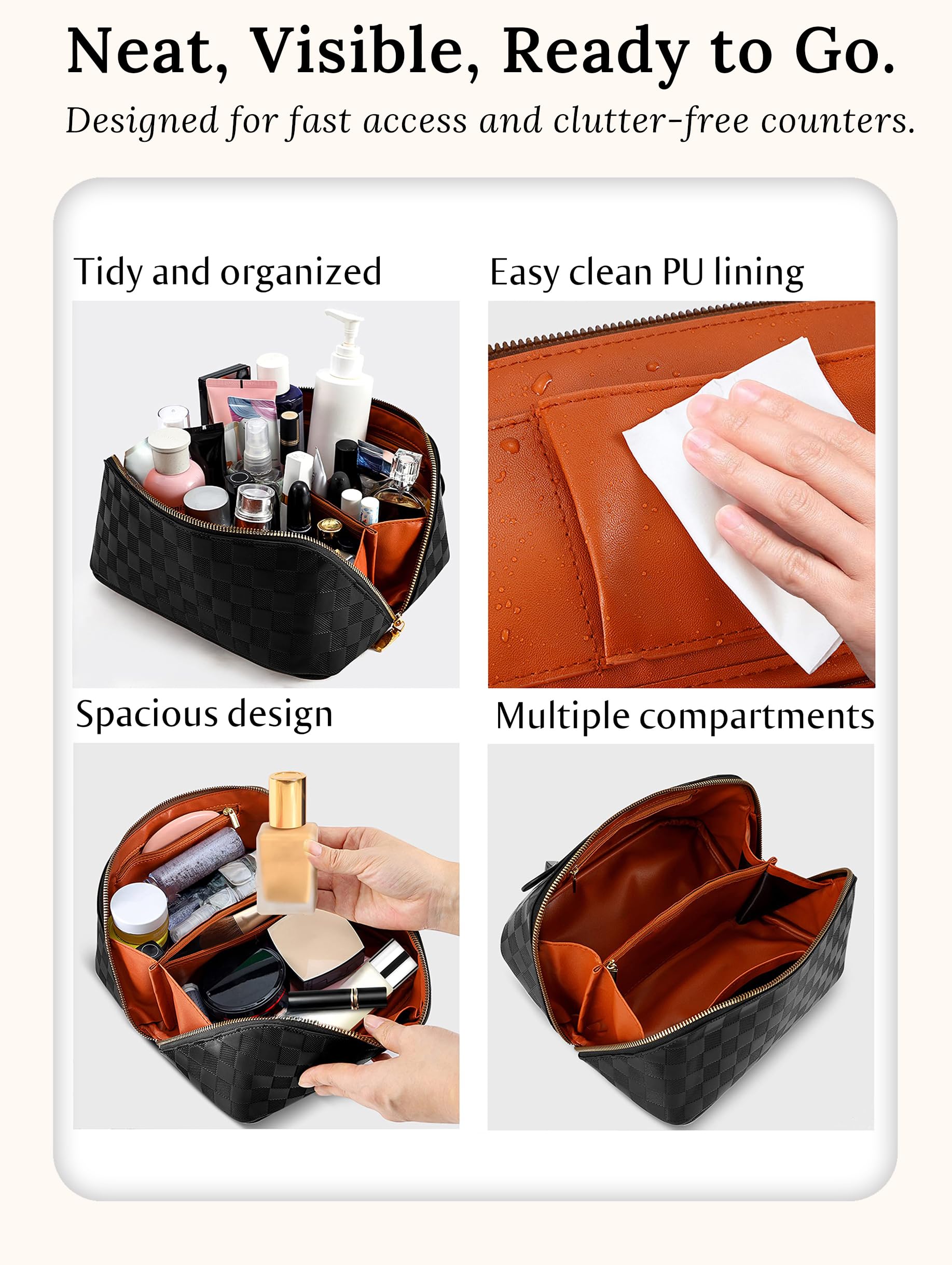 ALEXTINA lightweight PU leather is durable and easy to clean.