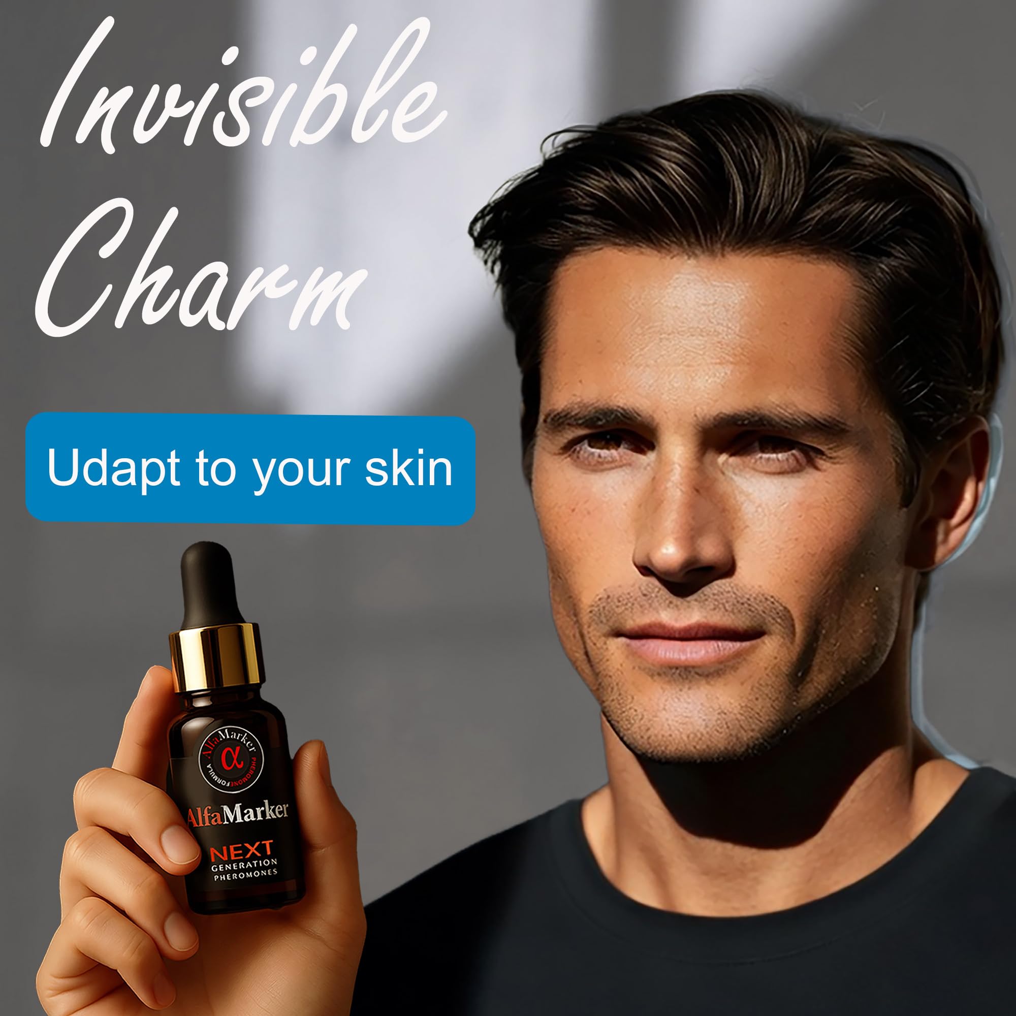 ALFAMARKER original extra-strength perfume oil label highlights premium pheromone formula.