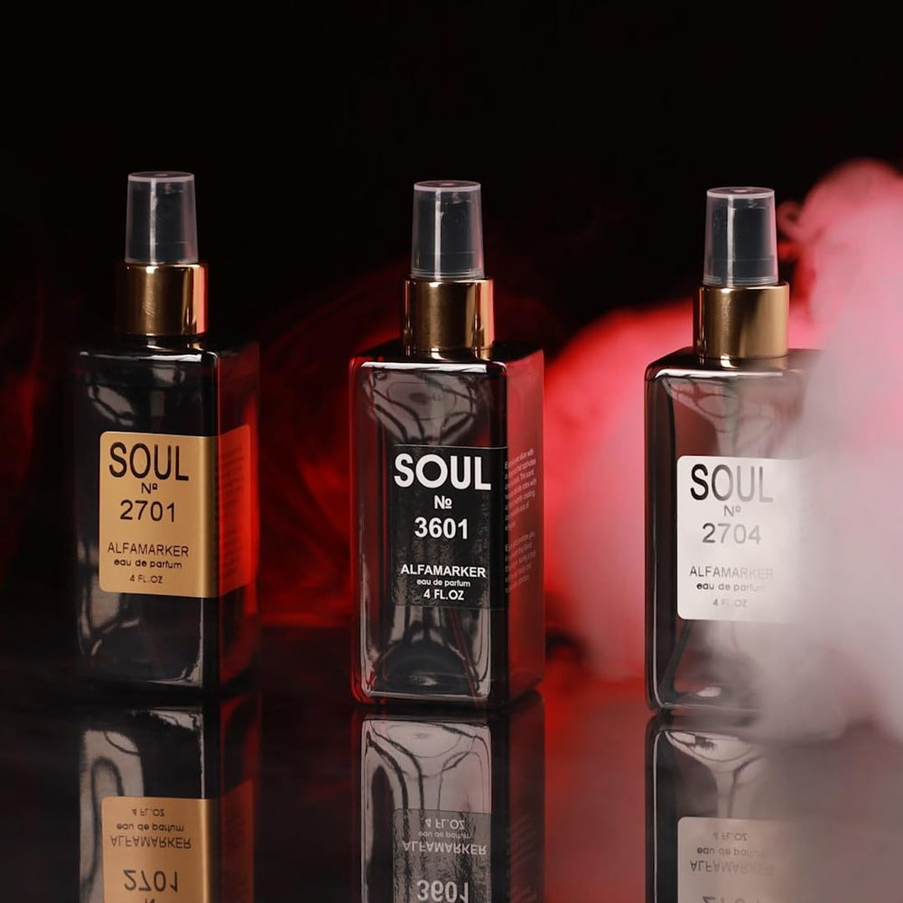 ALFAMARKER Soul 3104 label detail showcases refined brand aesthetics