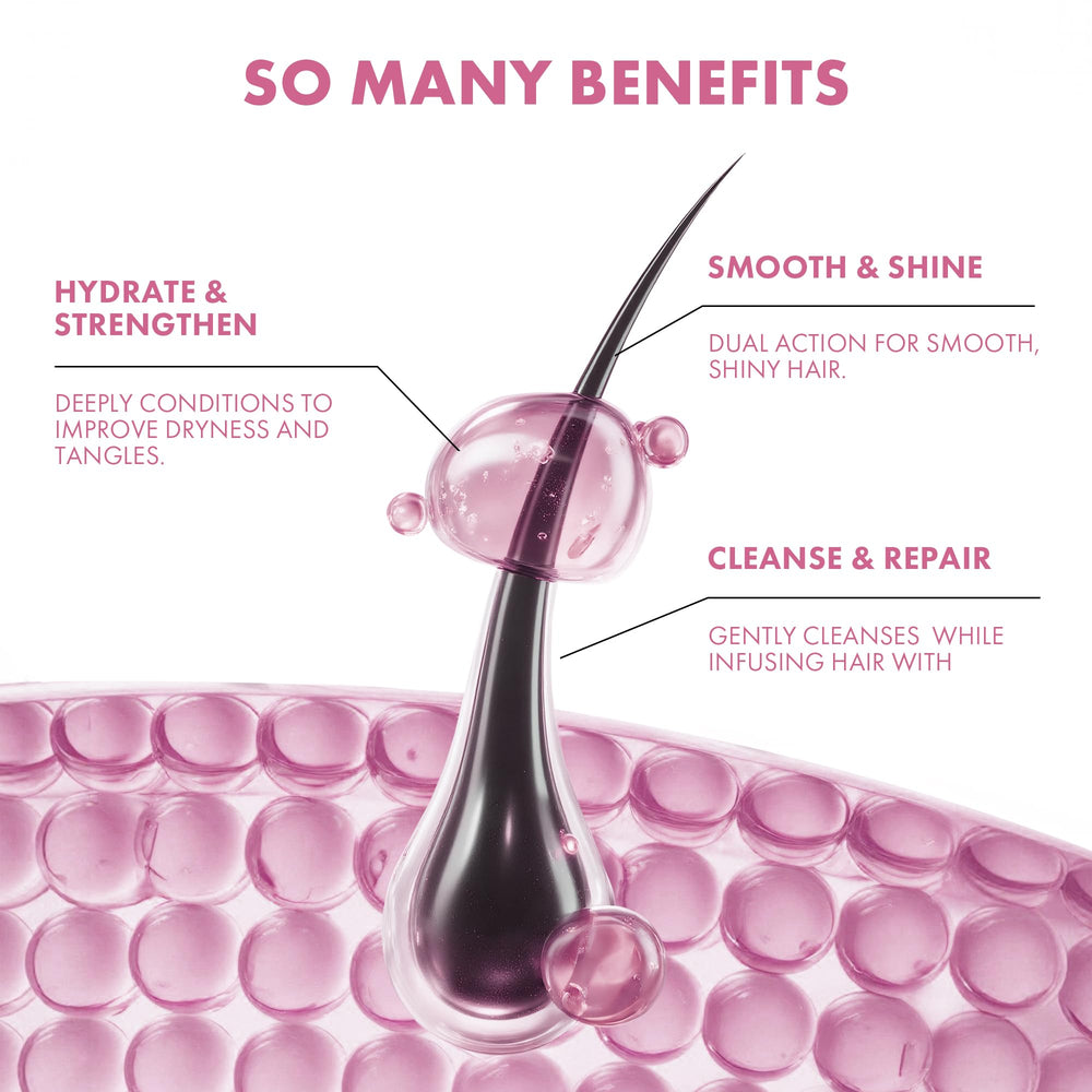 ALFHEIM Argan+ frizz smoothing image emphasizes sleek, manageable hair.