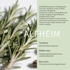 ALFHEIM Rosemary Purifying Gift Set packaging showcases an elegant holiday presentation.