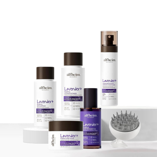 ALFHEIM Lavender Shampoo bottle highlighting violet tones and color-safe cleansing.