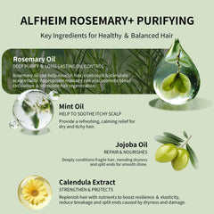 ALFHEIM Rosemary Purifying Conditioner tube smooths hair while maintaining moisture.