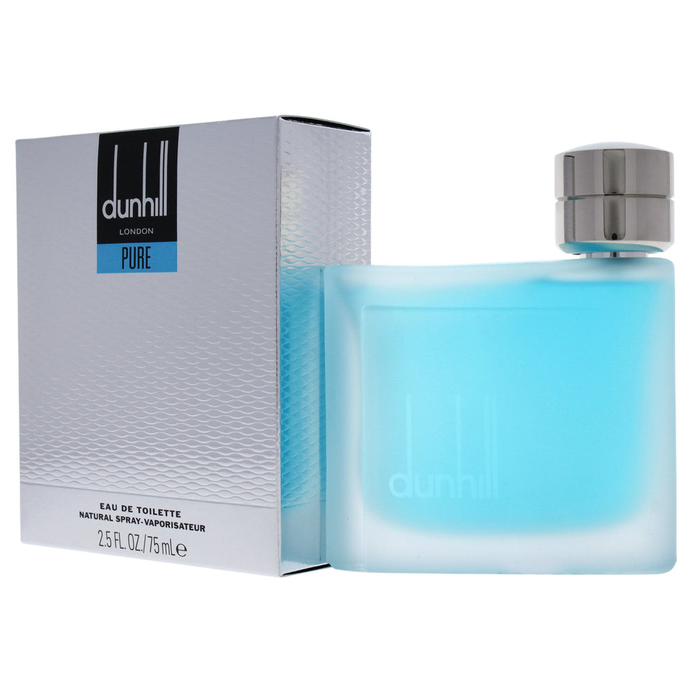 Alfred Dunhill London Pure glass bottle highlights sleek modern design.