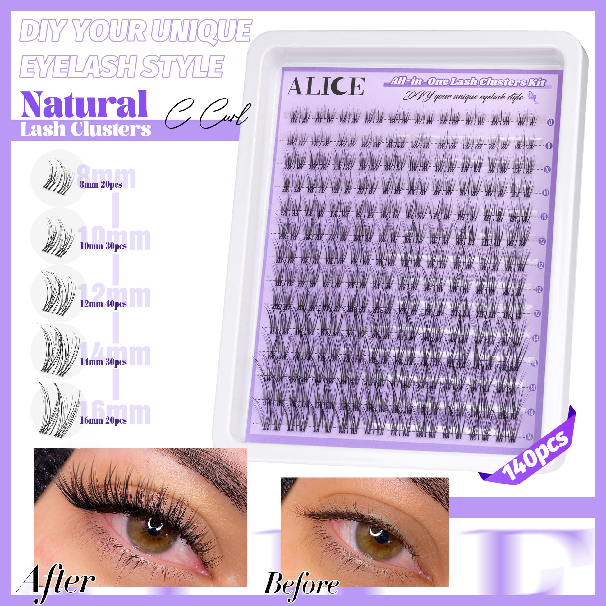 ALICE bond and seal lash glue bottles included in the kit