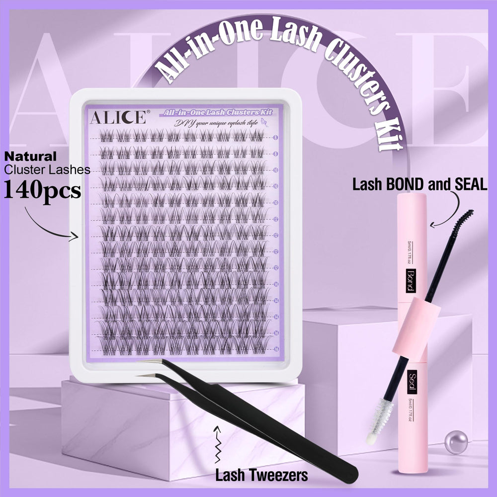 ALICE lash clusters kit 140pcs offers versatile lash options