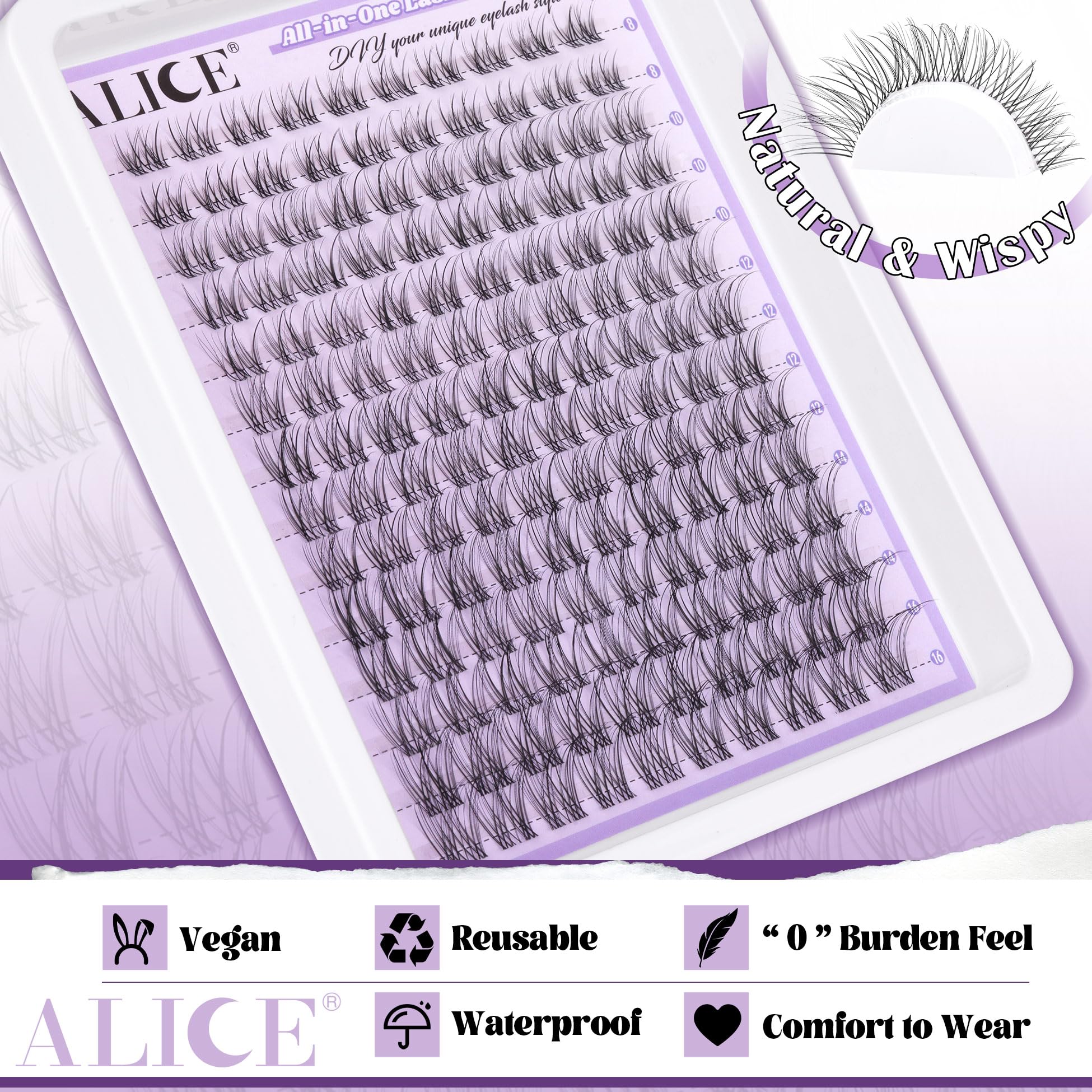 ALICE lash clusters kit easy application for quick glam