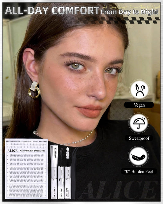 ALICE Short Lash Clusters 10mm detail for balanced eye definition