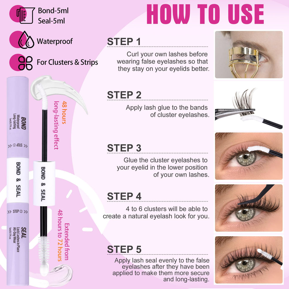 ALICROWN HAIR Lash Bond & Seal Duo close-up highlighting long-lasting, DIY-friendly hold
