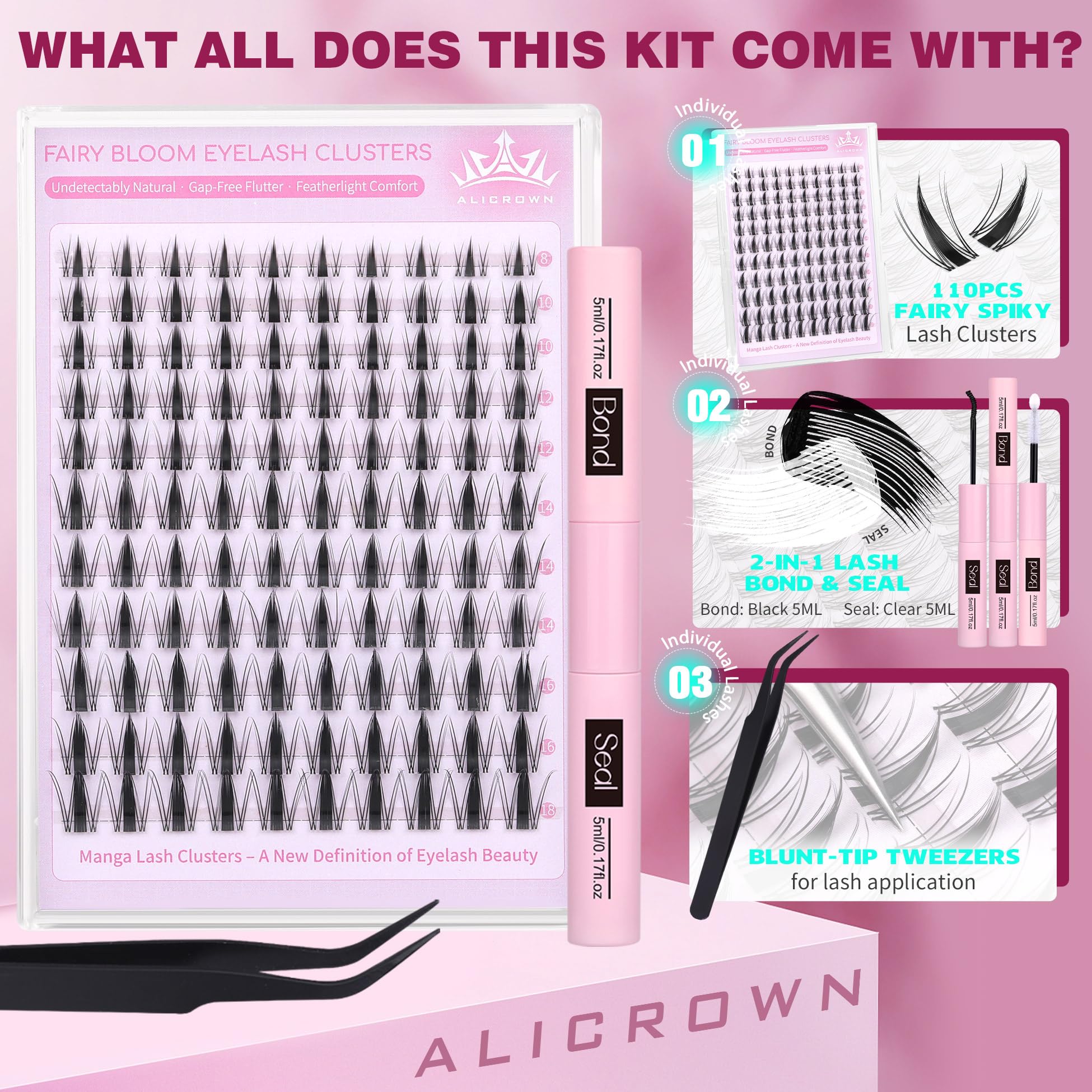 ALICROWN six-lengths 8–18mm for natural to dramatic styling