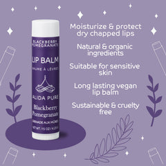 ALIDA PURE lip balm tubes in a trio showing vegan, beeswax-free hydration