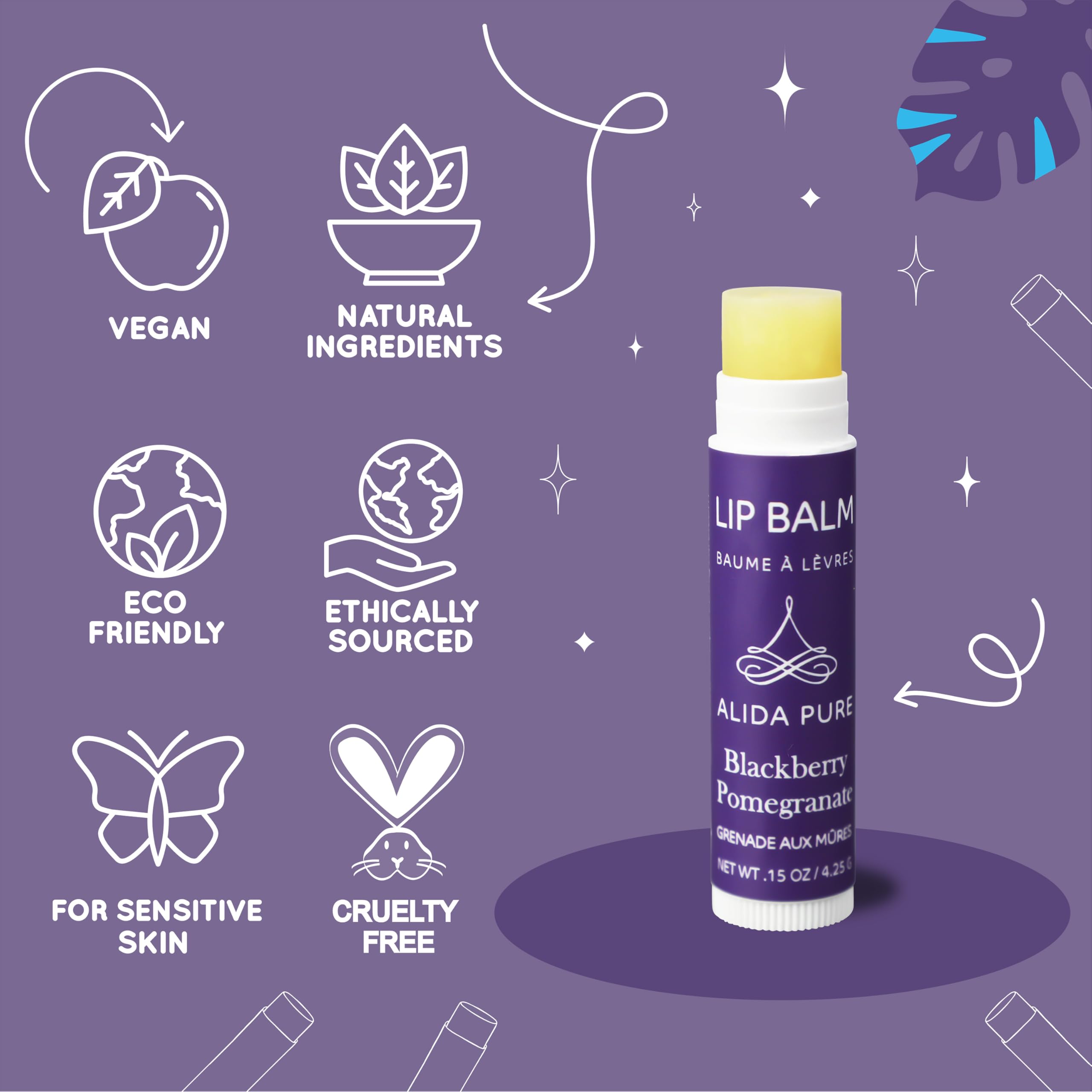 ALIDA PURE lip balm with cruelty-free formulation