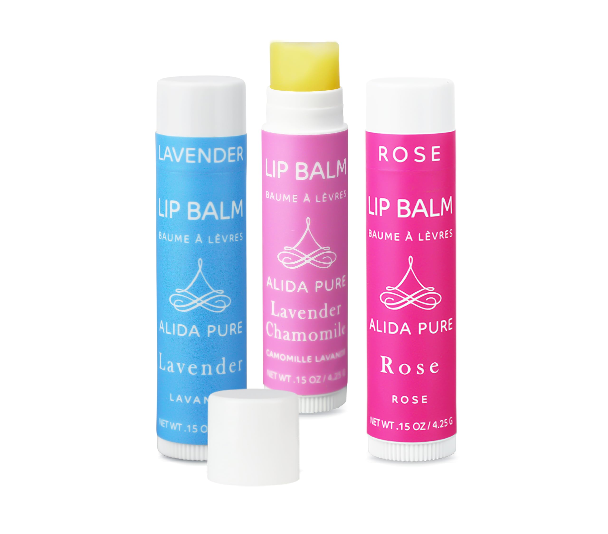 ALIDA PURE Floral Lip Balm Collection Lavender flavor for daily moisture
