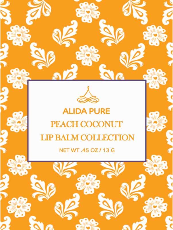 Lips after applying Peach Coconut balm, with nourishing moisture and light fragrance.