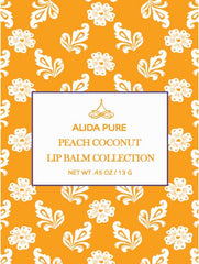 Lips after applying Peach Coconut balm, with nourishing moisture and light fragrance.