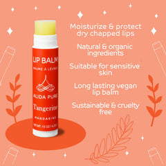 ALIDA PURE Tangerine lip balm texture close-up showing creamy glide