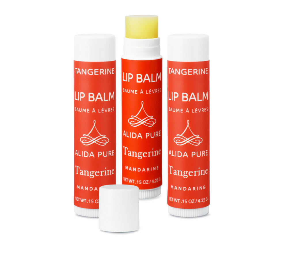 ALIDA PURE Tangerine lip balm three-tube set for everyday hydration