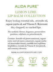 ALIDA PURE vegan lip balm with cruelty-free credentials and natural oils