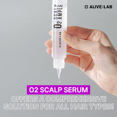 ALIVE:LAB ALIVELAB O2 applying-on-scalp scene showing targeted itch relief.