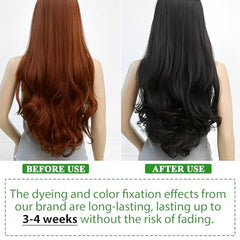 ALIVER Hair Dye Shampoo at-home use scene in bathroom setting.