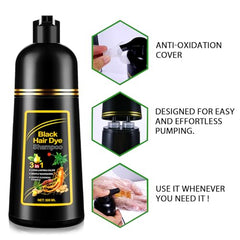 ALIVER Hair Dye Shampoo packaging highlights hypoallergenic formula.