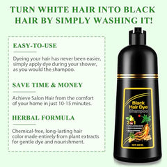 ALIVER Hair Dye Shampoo finished look with healthy shine.