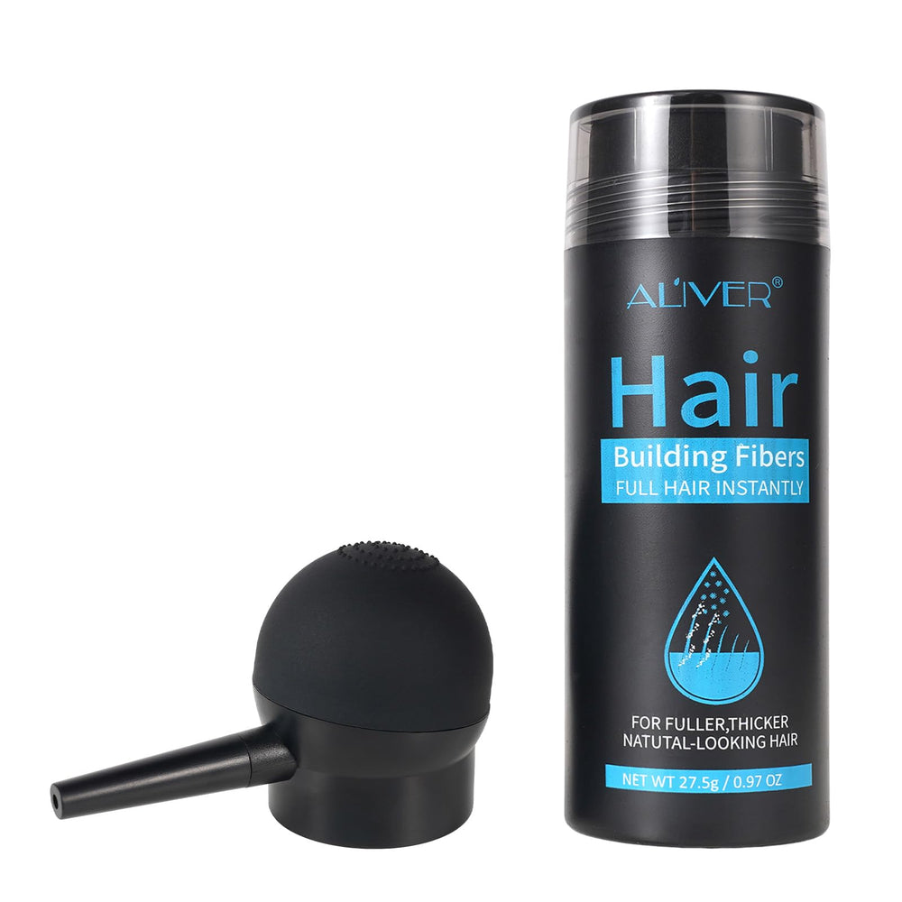 ALIVER Hair Fibers bottle pour shows quick application for instant fullness