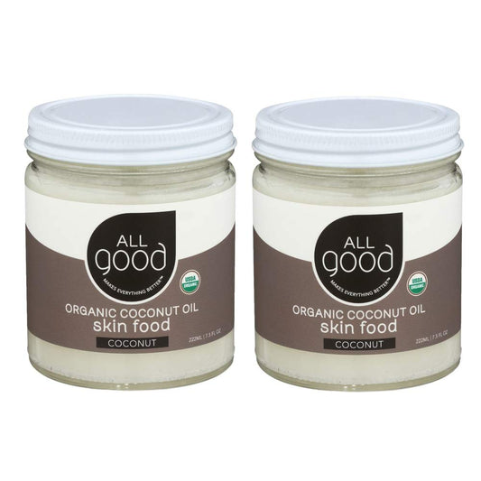All Good Coconut Oil Skin Food jar front showing organic moisture potential