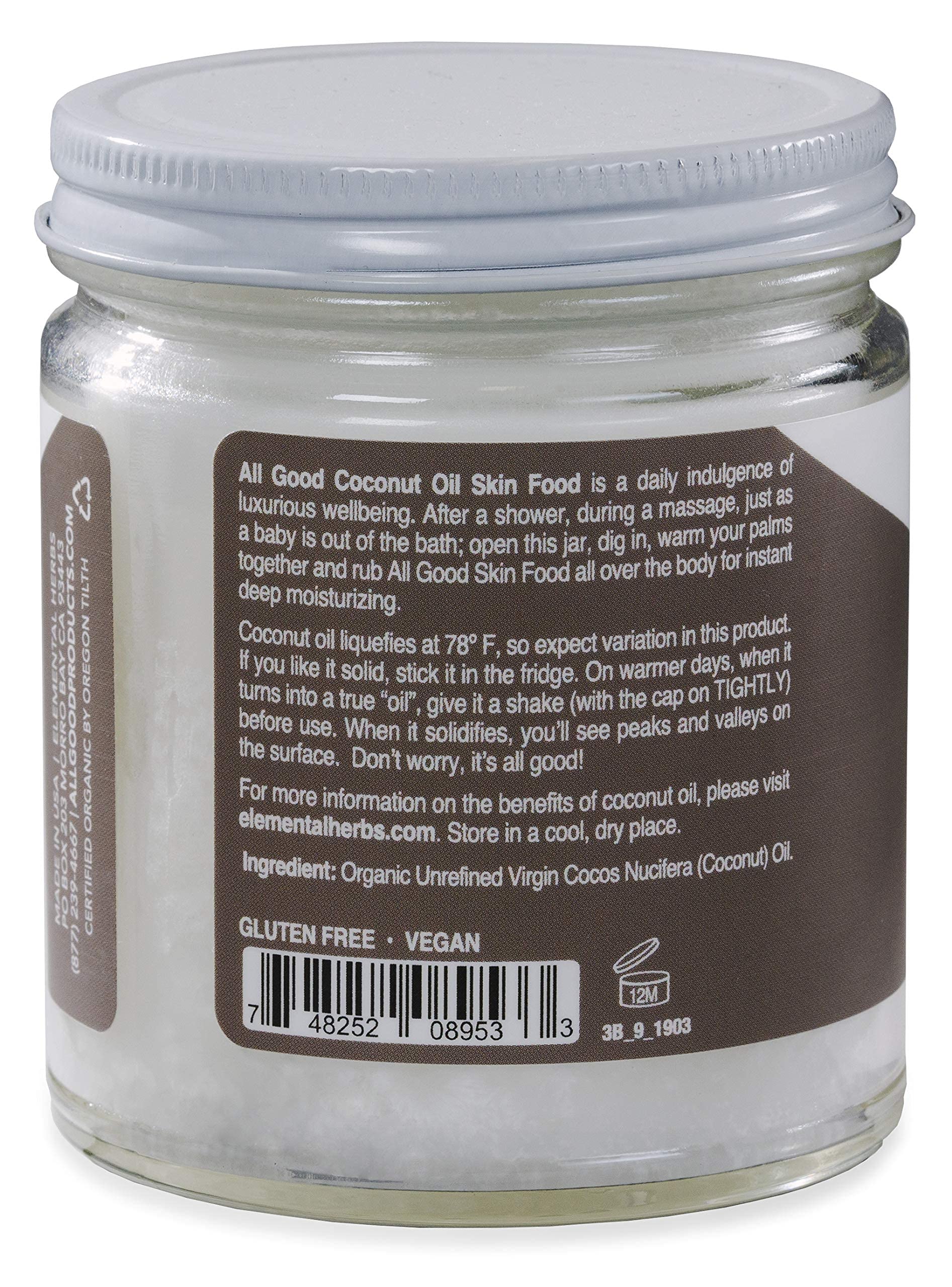 All Good Coconut Oil Skin Food label close-up