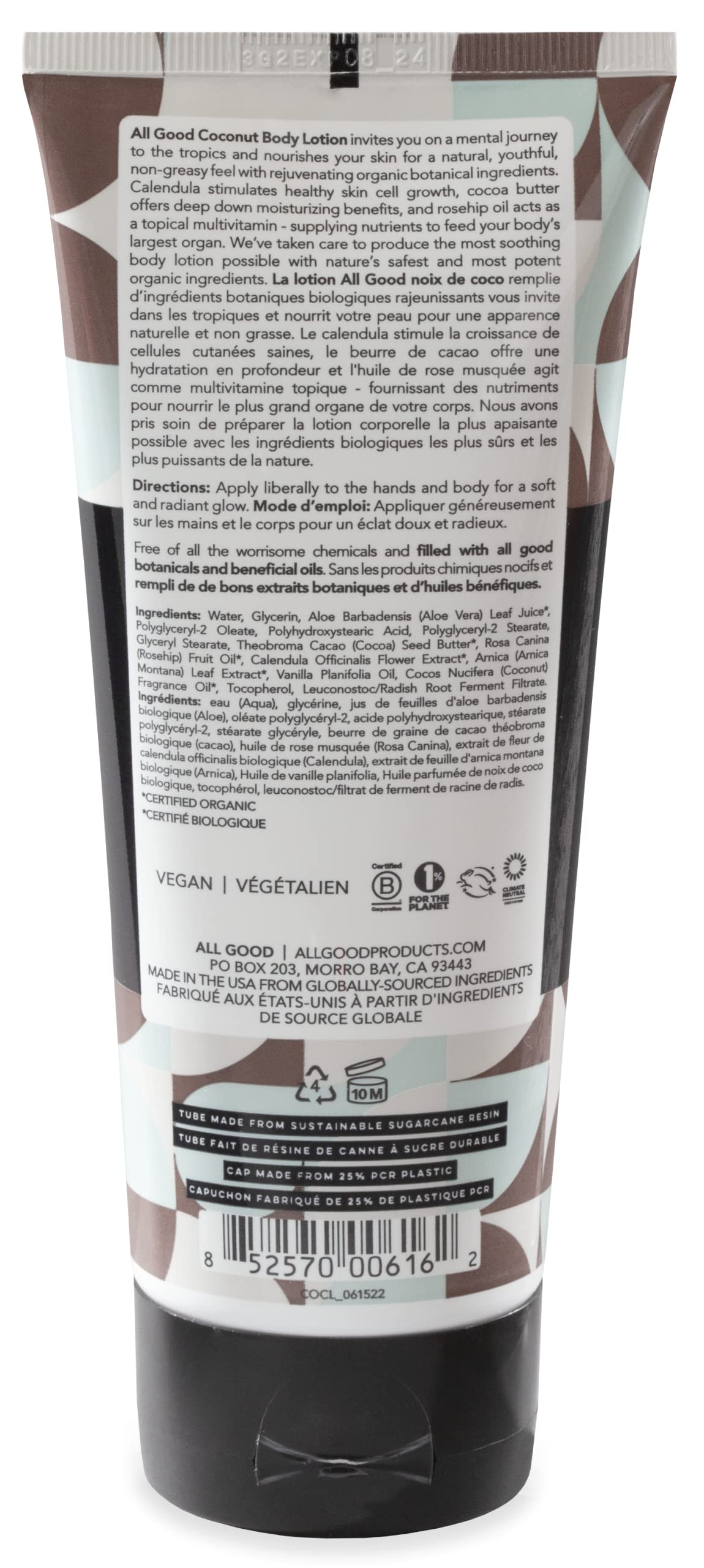 All Good cruelty-free sustainable tube made from sugarcane resin.