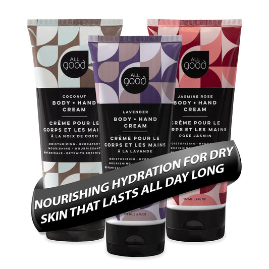 All Good Hand & Body Lotion coconut bottle for daily hydration.