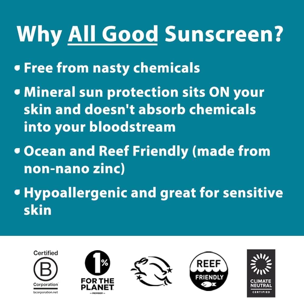 All Good Sunscreen Sport Mineral Lotion being applied on arm for easy rub-in
