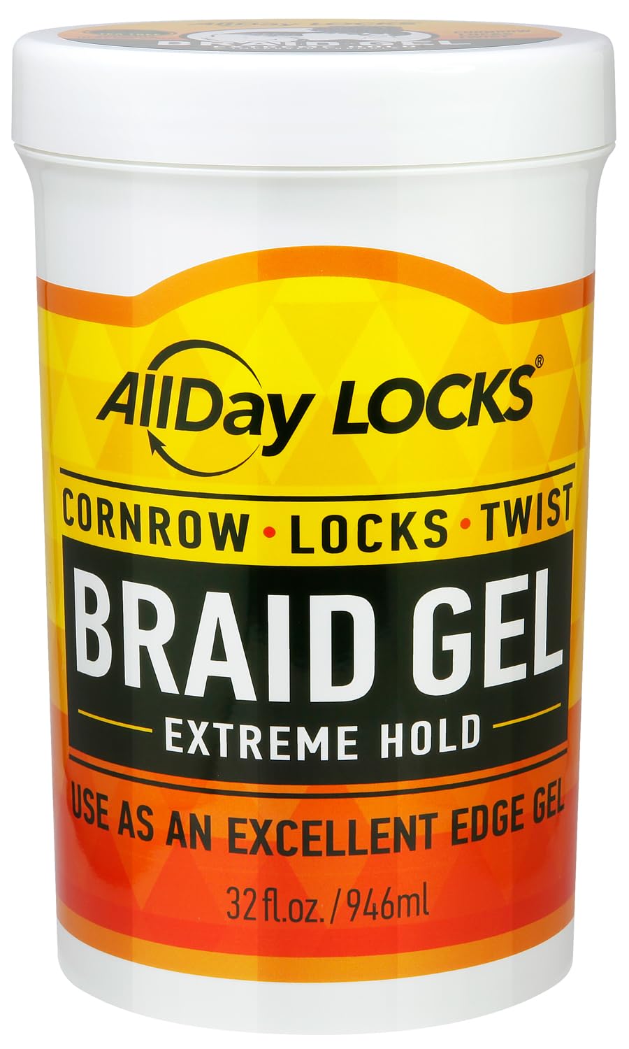 AllDay Locks Braid Gel bottle showing extreme hold for braids