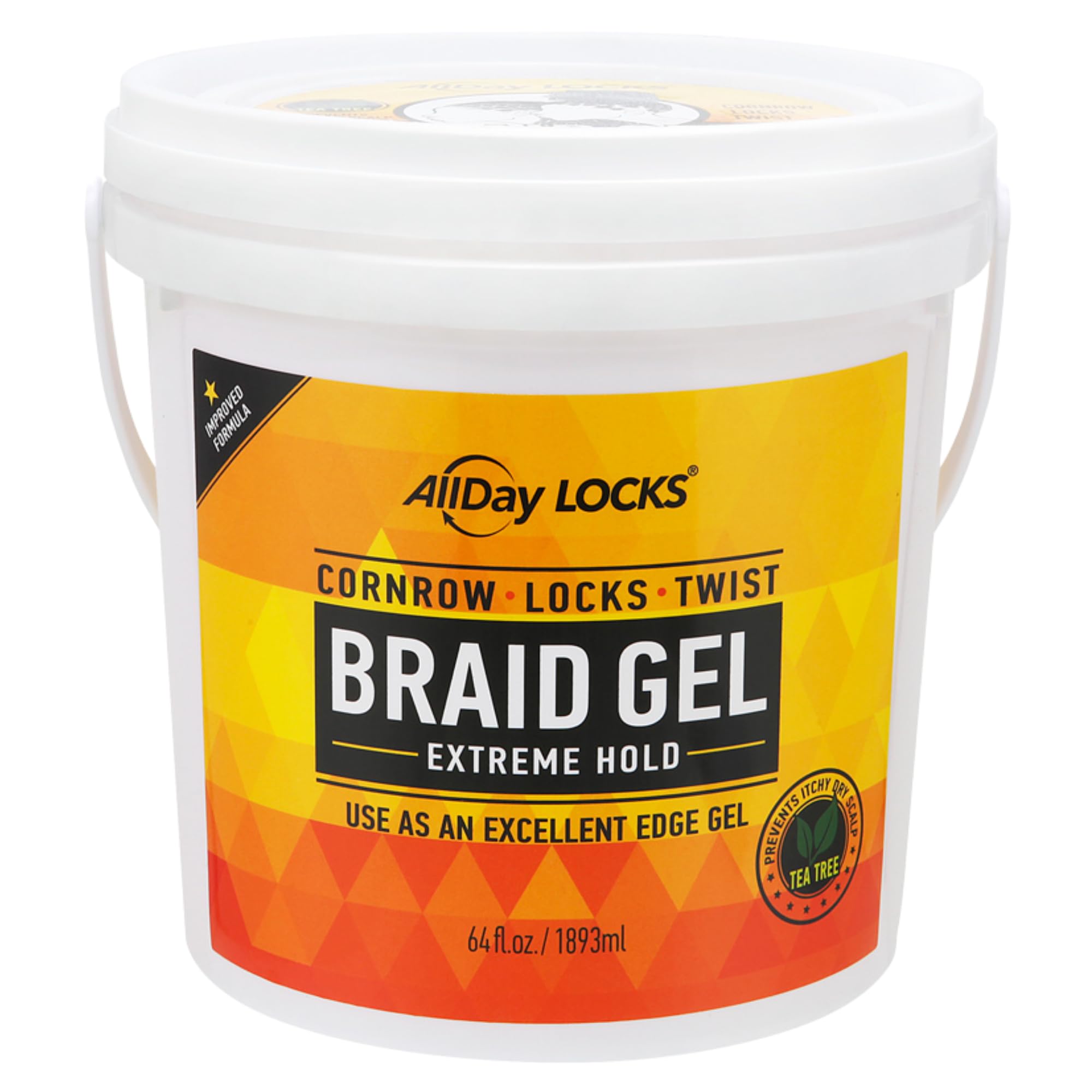 AllDay Locks Braid Gel Extreme Hold front view jar for easy braiding control.