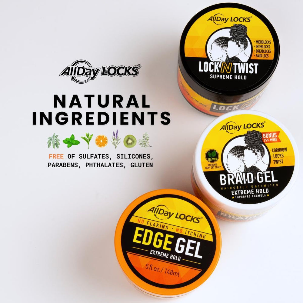AllDay Locks Braid Gel Extreme Hold suitable for women and men.