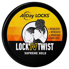 AllDay Locks Lock N Twist Supreme Hold bottle demonstrates easy application for smooth styling