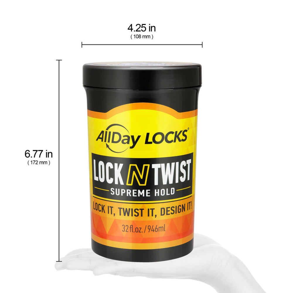 AllDay Locks Lock N Twist Supreme Hold textured hair close-up showing shine and control