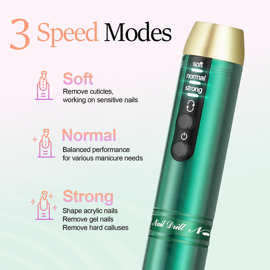 alle's nail drill cordless operation enables on-the-go nail care
