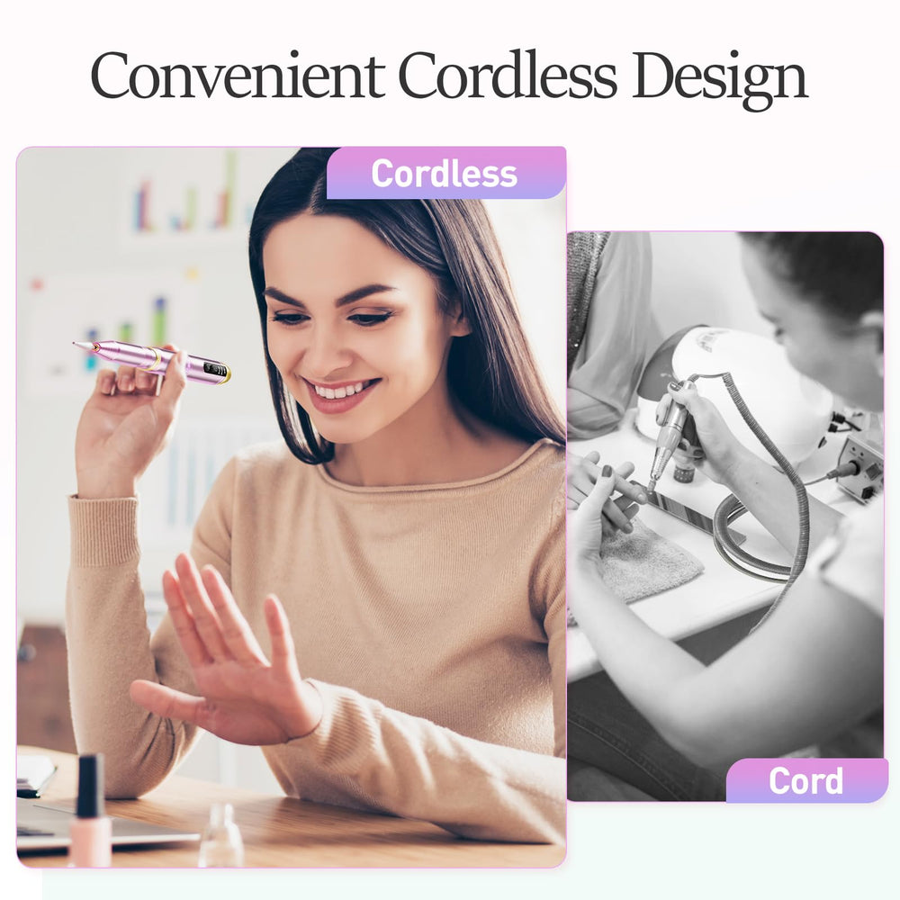 Alle's Nail Drill quiet operation keeps your home salon sessions relaxed.